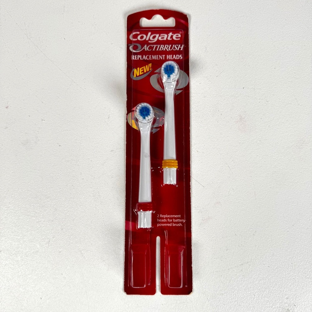 Colgate Actibrush Replacement Heads 2 Count Battery Powered Toothbrush New